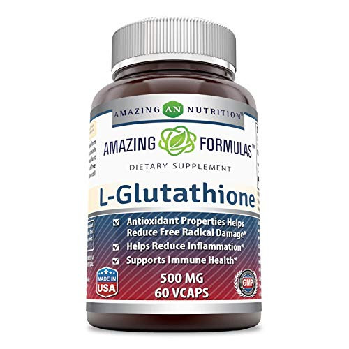 Amazing Formulas Reduced L Glutathione 500 Mg 60 Veggie Capsules Antioxidant Properties Helps Reduce Free Radical Damage Helps Reduce Inflammation Supports Immune Health Amazing Formulas Reduced L Glutathione 500 Mg 60 Veggie Capsules Antioxidant Properties Helps Reduce Free Radical Damage Helps Reduce Inflammation Supports Immune Health
