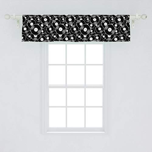 Ambesonne Retro Window Valance Music Themed Pattern of Repeating Records Old Time Musical Interests Discs Curtain Valance for Kitchen Bedroom Decor with Rod Pocket 54 X 12 Grey Charcoal Ambesonne Retro Window Valance Music Themed Pattern of Repeating Records Old Time Musical Interests Discs Curtain Valance for Kitchen Bedroom Decor with Rod Pocket 54 X 12 Grey Charcoal