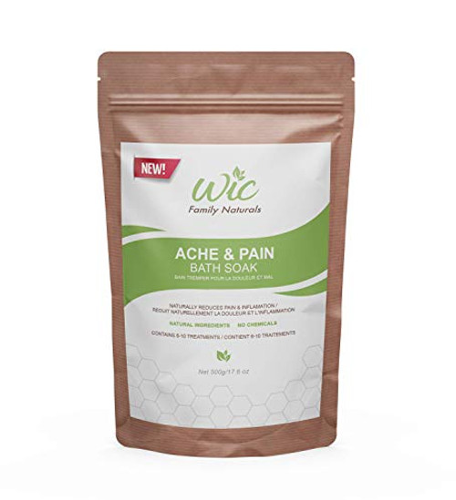 WIC Family Naturals Ache   Pain Bath Soak  6 10 Treatments Per Bag   Inflammation  Muscle   Joint Pain Relief Mineral Bath Salts w Essential Oils   MSM  Ache   Pain