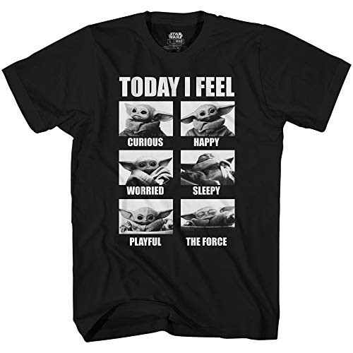 Star Wars The Mandalorian The Child Baby Yoda Today I Feel T Shirt Black Medium