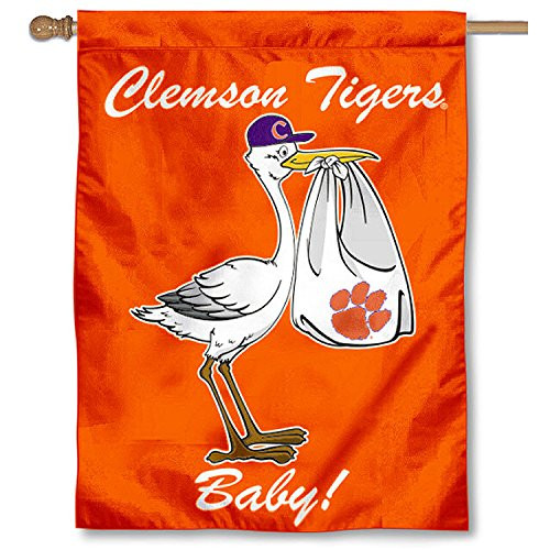 College Flags   Banners Co  Clemson Tigers New Baby Born Banner Flag