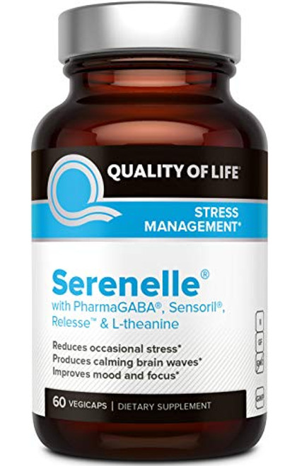 Serenelle   Premium Anxiety and Stress Support SupplementPromotes Relaxation  Focus  Mood Support   Helps Reduce Stress  Includes Ashwagandha  Lemon Balm  GABA   L theanine  60 Vegetable Capsules