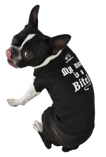 Ruff Ruff and Meow Dog Tank Top  My Mom is a Bitch  Black  Medium