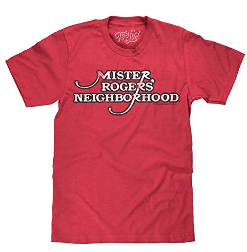 Tee Luv Mister Rogers Neighborhood T Shirt   Mr  Rogers Graphic Shirt  Red Heather   LG
