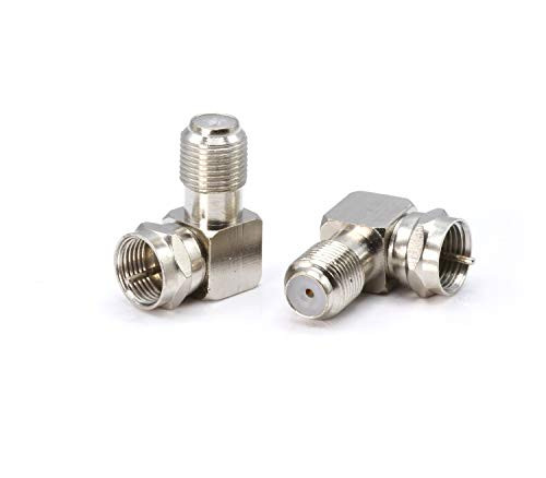 Coaxial Cable Right Angle Connector   25 Pack   for Tight Corners and Flat Panel TV Mounting   90 Degree F Type Adapter for Coax Cable and Wall Plates