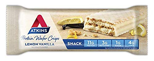 Atkins Protein Wafer Crisps  Lemon Vanilla  5 Little Bars  Pack of 2