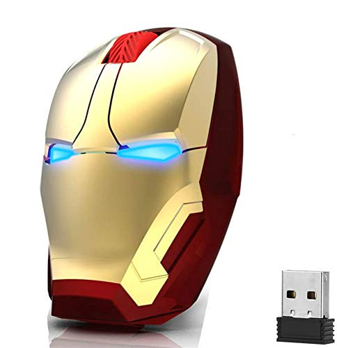 WFB Wireless Mouse Cool Gaming Mice with USB Receiver Less Noise 2 4G Portable Mobile Optical Computer Mouse for Notebook PC Laptop Computer MacBook  Gold
