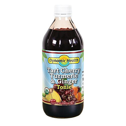 Dynamic Health Organic Tart Cherry Juice Tonic with Turmeric   Ginger   Organic and Kosher   Key Compounds   16 oz