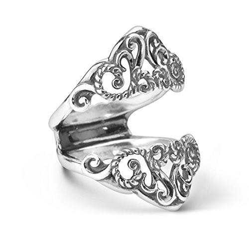 Carolyn Pollack Sterling Silver Filigree Guard Ring Size 7