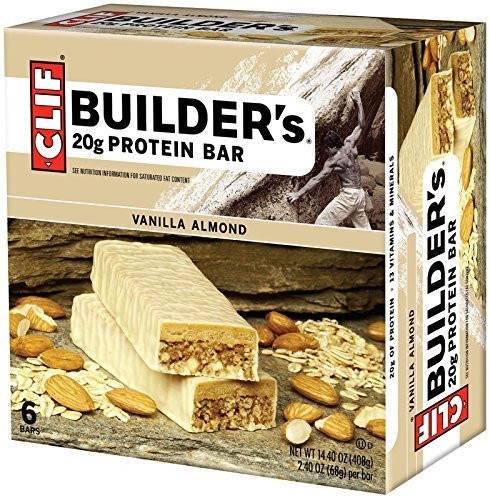 Clif Builder s Vanilla Almond Protein Bars  1 Box with 6 Bars Inside by Clif