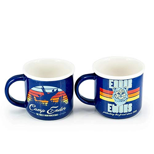 Star Wars Camp Endor Retro Style Mugs   Ewok Forest Camp of Endor Cups   Set of 2 Ceramic Mugs