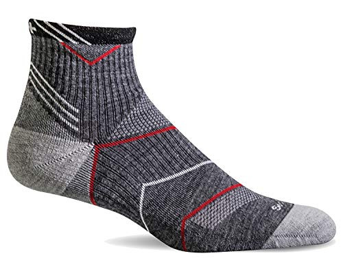Sockwell Men s Incline Quarter Moderate Compression Sock  Charcoal   L XL