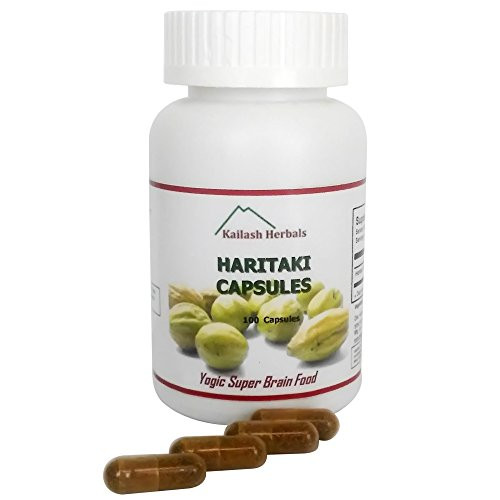 Organic Haritaki Capsules Kailash Herbals 100 Capsules 650 mg Each Terminalia chebula Detoxification Rejuvenation for Vata* Organic Haritaki Capsules Kailash Herbals 100 Capsules 650 mg Each Terminalia chebula Detoxification Rejuvenation for Vata*