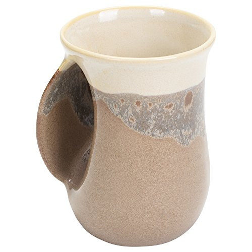 Desert Sand 14 Ounce Ceramic Handwarmer Coffee Mug, Left Hand