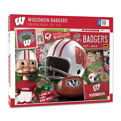 YouTheFan NCAA Wisconsin Badgers Retro Series Puzzle 500 Pieces Team Colors Large YouTheFan NCAA Wisconsin Badgers Retro Series Puzzle 500 Pieces Team Colors Large