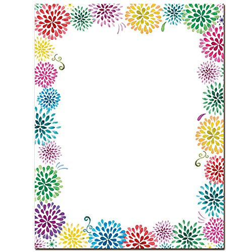 Flower Burst Letterhead Laser   Inkjet Printer Paper  100 Pack