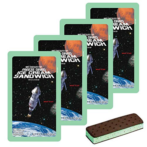 LuvyDuvy Freeze Dried Mint Chocolate Chip Ice Cream Sandwiches 4 Pack LuvyDuvy Freeze Dried Mint Chocolate Chip Ice Cream Sandwiches 4 Pack