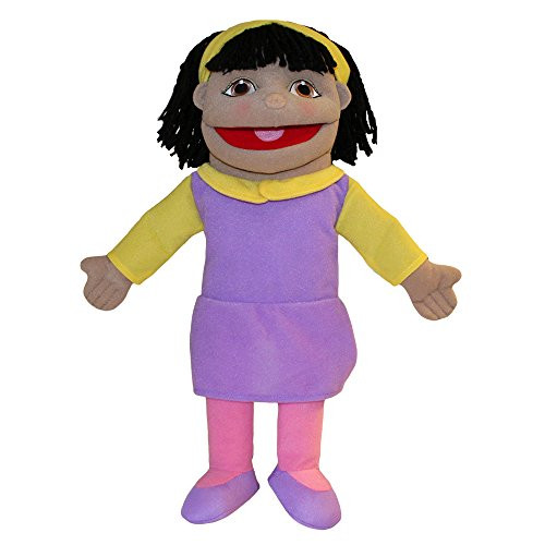 The Puppet Company Small Sized Puppet Buddies Girl Hand Puppet - Olive Skin Tone
