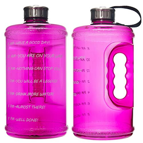 YiMeng Gallon Water Bottle Portable Water Jug Fitness Sports Daily Water Bottle with Motivational Time Marker Leak Proof Gym Bottle for Outdoor Camping Rose Red YiMeng Gallon Water Bottle Portable Water Jug Fitness Sports Daily Water Bottle with Motivational Time Marker Leak Proof Gym Bottle for Outdoor Camping Rose Red