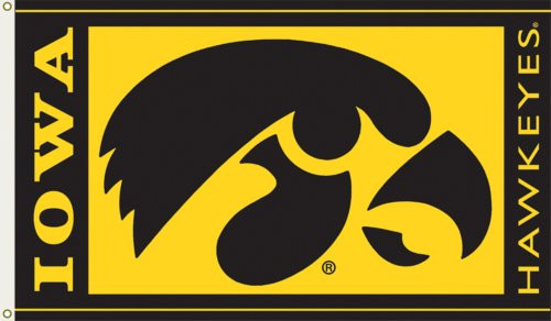 NCAA Iowa Hawkeyes 3 by 5 foot Flag