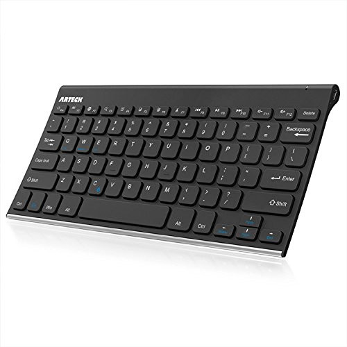 Bluetooth Keyboard, Arteck Stainless Steel Universal Portable Wireless Bluetooth Keyboard for iOS iPad Air, Pro, iPad Mini, Android, MacOS, Windows Tablets PC Smartphone Built in Rechargeable Battery