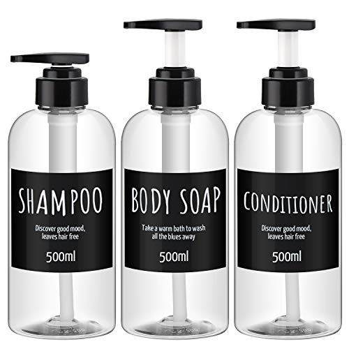 3pcs Refillable Shampoo Bottles for Shower Segbeauty 16 9oz 500ml Shampoo Dispenser Bottles Plastic Shampoo Bottle for Shower  Refillable Lotion Dispenser with Pump for Body Conditioner Hotel Bathroom