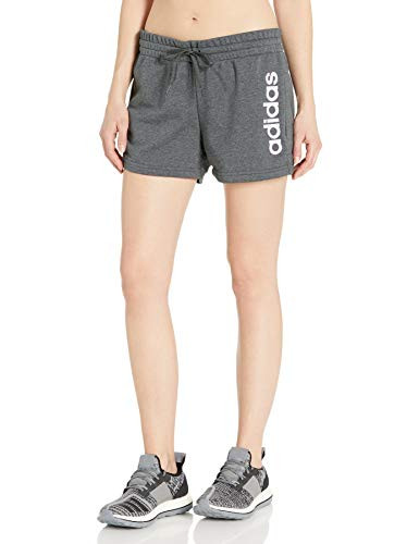 adidas Women s Essentials Linear Short Dark Gray Heather Purple Tint Small