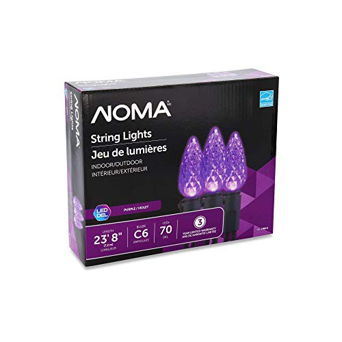NOMA LED Christmas Lights 70 Count C6 Purple Bulbs 23 8 String Light UL Certified Outdoor Indoor NOMA LED Christmas Lights 70 Count C6 Purple Bulbs 23 8 String Light UL Certified Outdoor Indoor