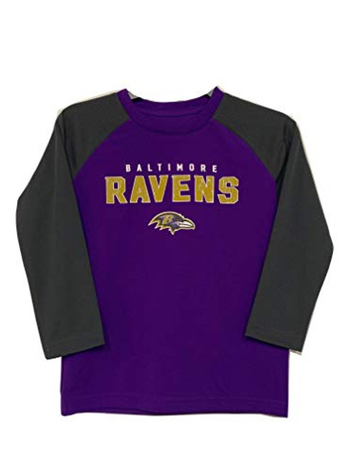 Baltimore Ravens NFL Boys Youth 4 20 Purple Gray Long Sleeve Performance Shirt Youth XX Small Baltimore Ravens NFL Boys Youth 4 20 Purple Gray Long Sleeve Performance Shirt Youth XX Small