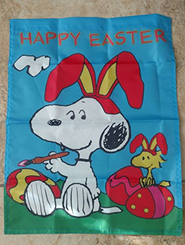 Peanuts Snoopy Happy Easter Egg Woodstock 14x18 inches Garden Flag