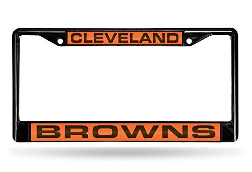 NFL Rico Industries Laser Cut Inlaid Standard Chrome License Plate Frame  Cleveland Browns