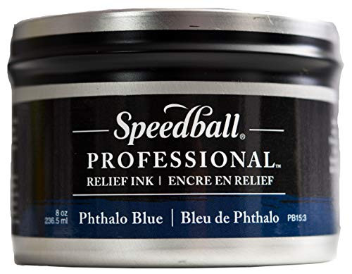 Speedball Professional Relief Ink  Phthalo Blue 8 Fl Oz