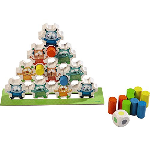 HABA Monster Pile On Wooden Stacking Game with 5 Game Variations for Ages 2 +