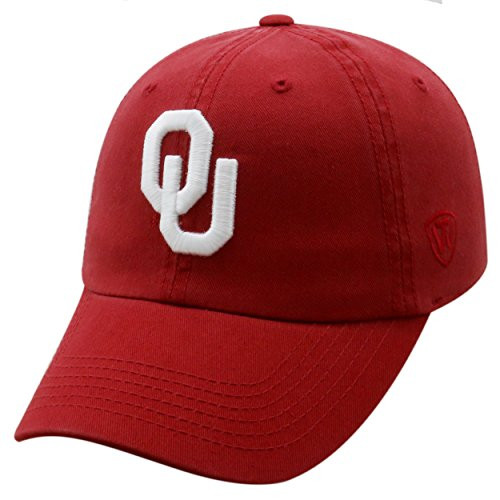 Top of the World NCAA Mens College Town Crew Adjustable Cotton Crew Hat Cap Oklahoma Sooners Crimson Adjustable