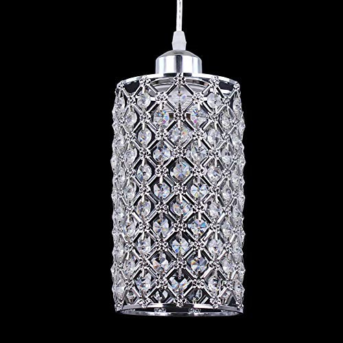 Modern Crystal Pendant Lighting Hanging Pendant Lighting Fixture Adjustable Ceiling Light for Kitchen Dining Room Bedroom Kitchen Island  Silver Modern Crystal Pendant Lighting Hanging Pendant Lighting Fixture Adjustable Ceiling Light for Kitchen Dining Room Bedroom Kitchen Island  Silver