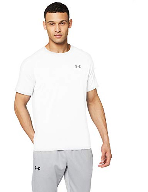 Under Armour Men s Tech 2 0 Short Sleeve T Shirt   White  100  Overcast Gray   Medium