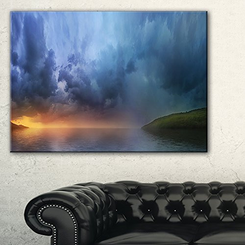 Design Art PT9698-40-20 Dense Blue Clouds Over Lake Skyscape Photo Canvas Art Print,Blue,40x20 Design Art PT9698-40-20 Dense Blue Clouds Over Lake Skyscape Photo Canvas Art Print,Blue,40x20