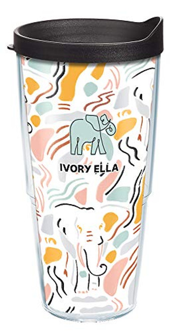 Tervis Ivory Ella Abstract Elephant Insulated Tumbler 24oz Clear Tritan Tervis Ivory Ella Abstract Elephant Insulated Tumbler 24oz Clear Tritan