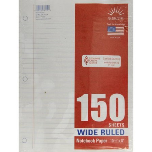 Norcom 150ct Wide Ruled Filler Paper Pack of 6 Norcom 150ct Wide Ruled Filler Paper Pack of 6