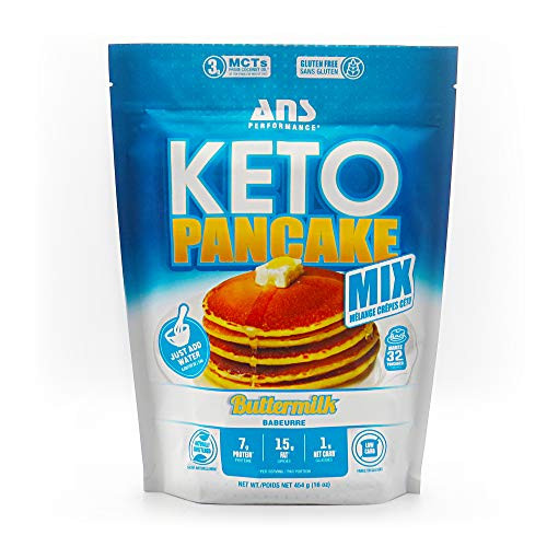 ANS Performance KETO Pancake   Waffle Mix  16 Servings  16 oz    Low Carb  Gluten Free  Grain Free  Paleo  Low Glycemic   Made with Almond Flour  Easy to Make with 7g of Protein  Buttermilk
