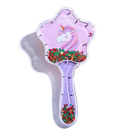 Zou Rena Girls Hair Brush Comb Cute Unicorn Little Horse with Small Butterfly Piece inside  Purple