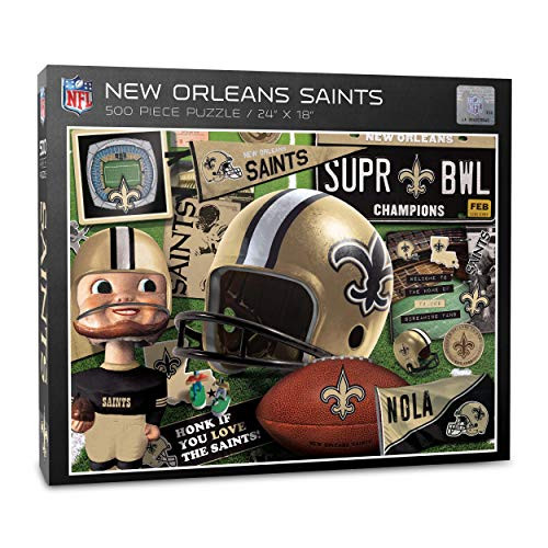 YouTheFan NFL New Orleans Saints Retro Series Puzzle 500 Pieces Team Colors Large YouTheFan NFL New Orleans Saints Retro Series Puzzle 500 Pieces Team Colors Large