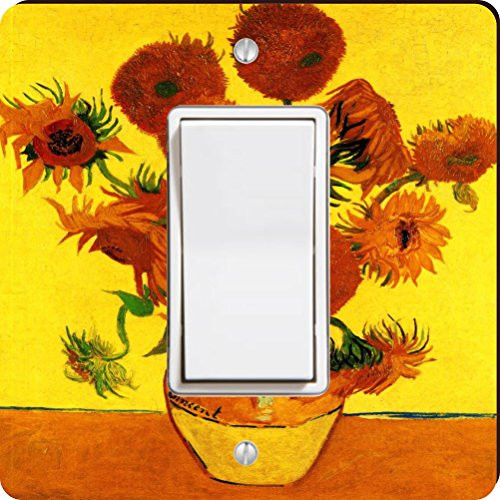Rikki Knight Van Gogh Art Still Life with Fifteen Sunflowers Single Rocker Light Switch Plate Rikki Knight Van Gogh Art Still Life with Fifteen Sunflowers Single Rocker Light Switch Plate