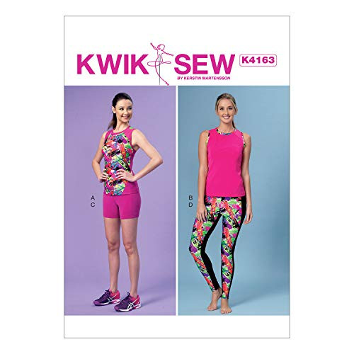 KWIK SEW PATTERNS K4163 Misses  Racerback Tops  Shorts   Leggings