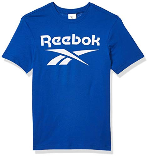 Reebok Stacked Logo Tee  Humble Blue  Medium
