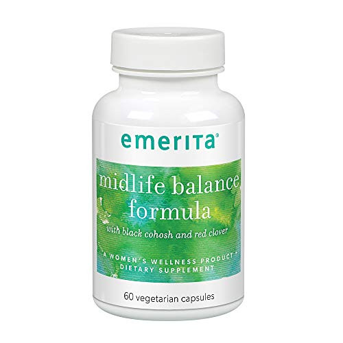 Emerita Midlife Balance Formula with Black Cohosh Red Clover for Healthy Menopause Support 30 Servings 60 Capsules Emerita Midlife Balance Formula with Black Cohosh Red Clover for Healthy Menopause Support 30 Servings 60 Capsules