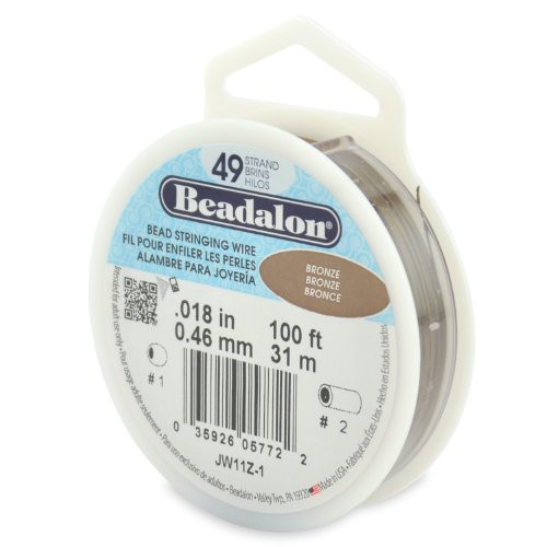 Beadalon 49 Strand 0 018   0 46 mm  100 ft  30 5 m  Bronze Bead Stringing Wire