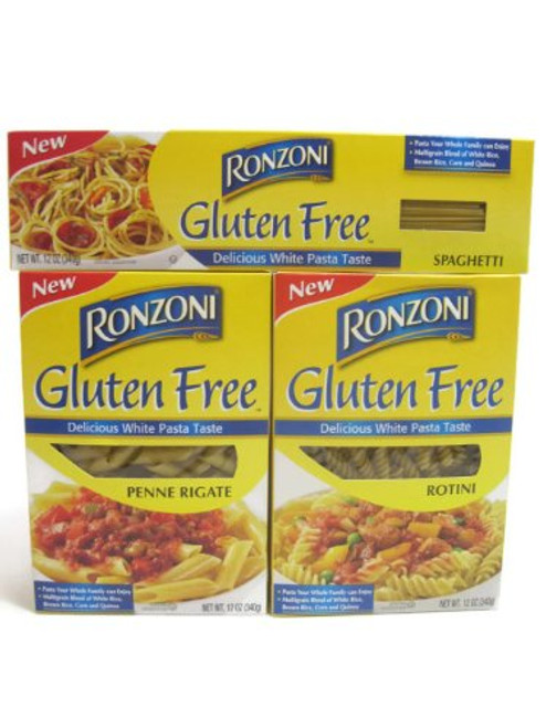 Ronzoni Gluten Free Pasta Sampler 3 Pack Penne Rotini Spaghetti 12 oz each Ronzoni Gluten Free Pasta Sampler 3 Pack Penne Rotini Spaghetti 12 oz each