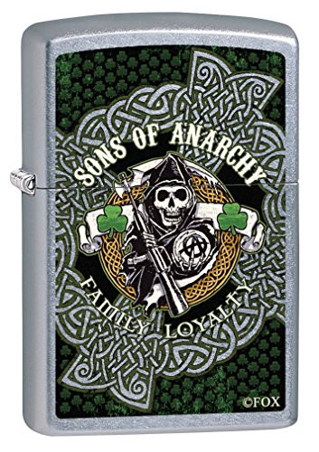 Zippo Custom Lighter  Sons of Anarchy Ireland Shamrocks   Street Chrome 78930