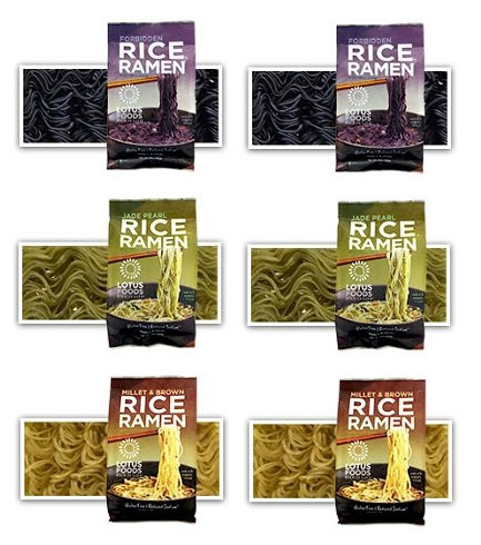 Lotus Foods  Gluten Free Rice Ramen Variety Pouch 6 Pack    Forbidden Rice  Jade Pearl Rice   Millet   Brown Rice